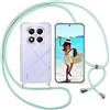 ISOI Cover con Cordino per Xiaomi Redmi Note 14 Pro 4G, Custodia Trasparente con Collana Tracolla Laccio Collo Ultra Sottile Morbido TPU Silicone Antiurto AntiGraffio Case, Verde