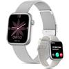 SLOKSFil Smartwatch donna, 1,85 Orologio Fitness con KI Quadrante, Frequenza Cardiaca, SpO2, Sonno, KI Q&A,110+ Sport Smartwatch con Chiamata, Notifiche Messaggi iOS Android (Argento Starlight)