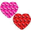 EHDWXVZM 2 Pezzi Di Ventose Per Cellulare In Silicone, Adesive Per Custodia, Multifunzione, Design A Forma Di Cuore, Rosso E Rosa