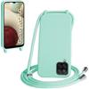 WenBaby Cover Compatible con Samsung Galaxy A12,Cellulare Girocollo Custodia con Cordino TPU Corda Silicone Case Bumper per Samsung Galaxy A12 Custodia, Verde menta piperita