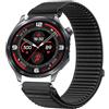 GIOPUEY Cinturini Compatibile con Oppo Watch X2, Nylon Traspirante Sport Loop Cinturino in Morbido Nylon Intrecciato Strap Band - Black