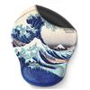 JAPAN CRAFT Tappetino Mouse Hokusai Grande Onda con Poggiapolsi in Gel - Mousepad Ergonomico Arte Giapponese con Superficie in Lycra Liscia e Base Antiscivolo in Gomma per Ufficio, Casa, Laptop, Computer e Gaming