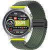 GIOPUEY Cinturini Magnetica Compatibile con Amazfit Cheetah Round, Cinturino in Morbido Nylon Intrecciato [Unisex] [Traspirante] - Green