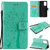 Fatcatparadise Cover per Samsung Galaxy A72 5G, Custodia Samsung A72 5G, Custodia Portafoglio a Libro in Pelle Flip Cover e TPU Silicone con Funzione Supporto Chiusura Magnetica (Verde)
