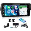 CAMECHO [2026 NUOVO] CAMECHO 6.86 Pollici Schermo Wireless Carplay Moto con AHD Telecamera Posteriore×2, Navigatore Auto con Wireless CarPlay Android Auto Mirror Link Bluetooth IP67 Impermeabile 12V
