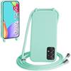 WenBaby Cover Compatible con Samsung Galaxy A52/A52S,Cellulare Girocollo Custodia con Cordino TPU Corda Silicone Case Bumper per Samsung Galaxy A52/A52S Custodia, Verde menta piperita