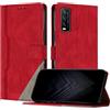 JayModCase Custodia per Vivo Y20 2020 V2029 / Y20i V2027 / Y20s 2020,Flip Custodia Portafoglio Caso Libro con Magnetica | porta carte di credito | Supporto Stand - Rosso
