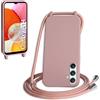 WenBaby Cover Compatible con Samsung Galaxy A14 5G,Cellulare Girocollo Custodia con Cordino TPU Corda Silicone Case Bumper per Samsung Galaxy A14 5G Custodia, Rosa sabbia