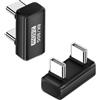QIANRENON Adattatore dati ad angolo a forma di U USB C da 80 Gbps PD240W USB tipo C maschio a maschio connettore di ricarica rapida ad angolo di 180 ° USB4.0 C Funzione completa spina a forma di U, 8k