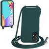 WenBaby Cover Compatible con Samsung Galaxy A52/A52S,Cellulare Girocollo Custodia con Cordino TPU Corda Silicone Case Bumper per Samsung Galaxy A52/A52S Custodia, Verde scuro