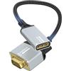 Lumivtx Adattatore unidirezionale da HDMI a VGA,adattatore da HDMI femmina a VGA maschio,cavo intrecciato in nylon,adattatore da monitor/TV da HDMI a VGA 1080p,adatto per PC,laptop,chiavette TV,HDTV,DVD