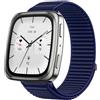 GIOPUEY Cinturini Compatibile con Amazfit Active 2 Square, Nylon Traspirante Sport Loop Cinturino in Morbido Nylon Intrecciato Strap Band - Darkblue
