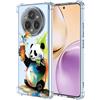 YUXING Trasparente Cover per Realme 14 Pro 5G - Custodia Protettiva Sottile in TPU Morbido Antiurto con Carino Motivo Disegno Cool (Panda)
