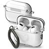 Ringke Hinge Compatibile con Cover AirPods Pro 2, Custodia Cerniera PC Trasparente Sottile Rigida Antiurto con Moschettone Portachiavi per AirPods Pro 2a Generazione - Clear