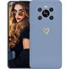 Kaywzo Cover per Honor Magic 4 Lite/Honor X9 4G/5G,Custodia in Silicone TPU Liscio di Morbido con Modello Cardiaco,Design Minimalista,Ultrasottile Donna Antiurto Case Cover,Blu