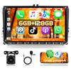Motorsi Android Autoradio 9'' 6+128G per VW Passat B6 Polo Golf 5 6 Skoda Seat Touran Tiguan Radio Stereo CarPlay Android Auto Radio Bluetooth/GPS/WiFi/FM/RDS Telecamera per la Retromarcia