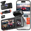 REDTIGER F17 Plus Dash Cam Auto a 4 Canali 2.7K+1080P*3,STARVIS 2,Scheda da 128 GB,360° Interno Anteriore e Posteriore Telecamera Auto,Visione Notturna IR,5.8GHz WiFi,GPS,Controllo Vocale,Touchscreen
