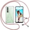 ISOI Cover con Cordino per Xiaomi Redmi 15 4G/5G, Custodia Trasparente con Collana Tracolla Laccio Collo Ultra Sottile Morbido TPU Silicone Antiurto AntiGraffio Case, Rosa