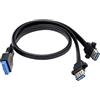 XMSJSIY Cavo USB 3.0 per scheda madre da 19/20 pin a USB femmina, adattatore splitter connettore di estensione (50 cm)