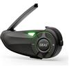 vFound Q8 Moto Casco Bluetooth Intercom Headset, aggiornato Mesh 3.0 + 5G sistema interfono di gruppo con la condivisione di musica e IP67 impermeabile per 6 piloti gruppo di conversazione (1 Pezzo)