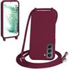 WenBaby Cover Compatible con Samsung Galaxy S22 Plus,Cellulare Girocollo Custodia con Cordino TPU Corda Silicone Case Bumper per Samsung Galaxy S22 Plus Custodia, Rosso