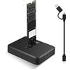 RUIZHI Docking Station per Dischi Rigidi - Docking Station a Doppio Protocollo: M.2 NVME 10Gbps | SATA 5Gbps, USB 3.1 Gen2 per M-Key | B+M Key, per Dischi Rigidi 2230 2242 2260 2280 SSD