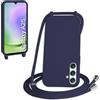 WenBaby Cover Compatible con Samsung Galaxy A25 5G,Cellulare Girocollo Custodia con Cordino TPU Corda Silicone Case Bumper per Samsung Galaxy A25 5G Custodia, Blu navy
