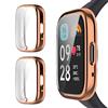 GIOPUEY [2 Pezzi Cover per Xiaomi Redmi Watch 3 Active, Soft TPU, Shock Resistant, Xiaomi Redmi Watch 3 Active Custodia - Rose Gold+Rose Gold