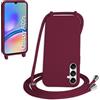WenBaby Cover Compatible con Samsung Galaxy A05S 5G,Cellulare Girocollo Custodia con Cordino TPU Corda Silicone Case Bumper per Samsung Galaxy A05S 5G Custodia, Rosso