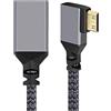 chenyang CY, cavo di prolunga da mini HDMI a HDMI, da mini HDMI 1.4 maschio a HDMI femmina, 4K, angolato a sinistra di 90 gradi