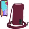 WenBaby Cover Compatible con Samsung Galaxy A52/A52S,Cellulare Girocollo Custodia con Cordino TPU Corda Silicone Case Bumper per Samsung Galaxy A52/A52S Custodia, Rosso