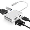 faersi Adattatore da USB C a HDMI 4K, Faersi 4 in 1 USB Tipo C a HDMI VGA DVI USB 3.0 (Compatibile Thunderbolt 3) Multiporta Adattatore USB C HUB per MacBook, Chromebook Pixel e altri bianco bianco type c