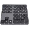 Fockety Tastierino numerico Bluetooth, tastierino numerico wireless 2.4G a 35 tasti ricaricabile tramite USB con ricevitore, tastiera numerica esterna sottile per l'immissione di dati (GREY)
