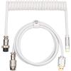 EPOMAKER Puff Aviator Coiled - Cavo a spirale per tastiera da gioco meccanica, connettore stile Aviation rimovibile tipo C, per Mac/Win/Gamer, bianco (Puff White)
