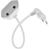 YINGAYOU Prolunga Elettrica Europea 2.5A 250V 625W 90 Gradi Cavo Prolunga Elettrica 2x0.75 mm² per Elettrodomestici, Lampada, TV (Bianco, 0,3 m)