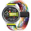 GIOPUEY Cinturini Magnetica Compatibile con Amazfit Cheetah Round, Cinturino in Morbido Nylon Intrecciato [Unisex] [Traspirante] - Colourful-B