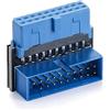 CABLEPELADO Adaptador USB 3.0 acodado para Placa Base, Conector USB Angular para Placa Base, Adaptador en Angulo USB para Placa Base, 20 Pines, Velocidad de hasta 5 Gbit/s, Angulo hacia Abajo
