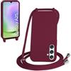 WenBaby Cover Compatible con Samsung Galaxy A25 5G,Cellulare Girocollo Custodia con Cordino TPU Corda Silicone Case Bumper per Samsung Galaxy A25 5G Custodia, Rosso