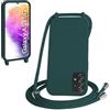 WenBaby Cover Compatible con Samsung Galaxy A53 5G,Cellulare Girocollo Custodia con Cordino TPU Corda Silicone Case Bumper per Samsung Galaxy A53 5G Custodia, Verde scuro