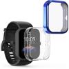 kwmobile Set 2x Custodia Smartwatch Compatibile con Huami Amazfit Bip 3 / Bip 3 Pro Cover - Case Silicone Protezione Orologio Fitness trasparente/blu scuro