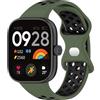 GIOPUEY Cinturini Compatibile con Redmi Watch 4, Morbido TPU Cinturino [Design a Colori di Giunzione] - Green/Black
