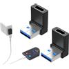 Hawpasy 2 PCS Adattatore USB C a USB 3.0 Angolo Retto 90 Gradi, Rechtwinkliger USB 3.0 A a USB C Adapter, Cavo USB Coudé Up/Down, Trasferimento Dati 10Gbps e Ricarica Rapida 2A, Compatibile PC, Hub e Carica
