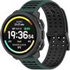 GIOPUEY 22mm Cinturini Compatibile con SUUNTO Vertical 2/Vertical/Race2/Race/Race S/Run, Morbido TPU Cinturino [Design a Colori di Giunzione] - Green/Black
