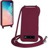 WenBaby Cover Compatible con Samsung Galaxy S10 Plus,Cellulare Girocollo Custodia con Cordino TPU Corda Silicone Case Bumper per Samsung Galaxy S10 Plus Custodia, Rosso