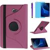 R.SHENGTE Custodia per Samsung Galaxy Tab A 10.1 pollici 2016 (SM-T580 SM-T585) - Rotazione di 360 gradi Custodia protettiva completa per supporto,Con Penna Stilo, Pellicola Per Schermo (Purple)