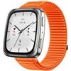GIOPUEY Cinturini Compatibile con Amazfit Active 2 Square, Nylon Traspirante Sport Loop Cinturino in Morbido Nylon Intrecciato Strap Band - Orange