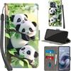 PHINIENLAND Cover per Motorola Moto G86 custodia portafoglio Pandas | 3 scomparti carte, 1 tasca banconote, Chiusura magnetica, Supporto, Pelle PU flip cover per Moto G86 Power