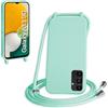 WenBaby Cover Compatible con Samsung Galaxy A13 5G/A04S,Cellulare Girocollo Custodia con Cordino TPU Corda Silicone Case Bumper per Samsung Galaxy A13 5G/A04S Custodia, Verde menta piperita