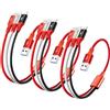 ASICEN Multi Cavo di Ricarica, [3pcs,35cm] 3 in 1 Multiplo Cavetto, Nylon Intrecciato Cavo USB di Ricarica per iP/Micro USB/Typo C per iPhone/Tablet/Samsung Galaxy/LG/Pixel/HTC/OnePlus (Rosso)