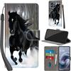 PHINIENLAND Cover per Motorola Moto G86 custodia portafoglio Cavallo nero | 3 scomparti carte, 1 tasca banconote, Chiusura magnetica, Supporto, Pelle PU flip cover per Moto G86 Power